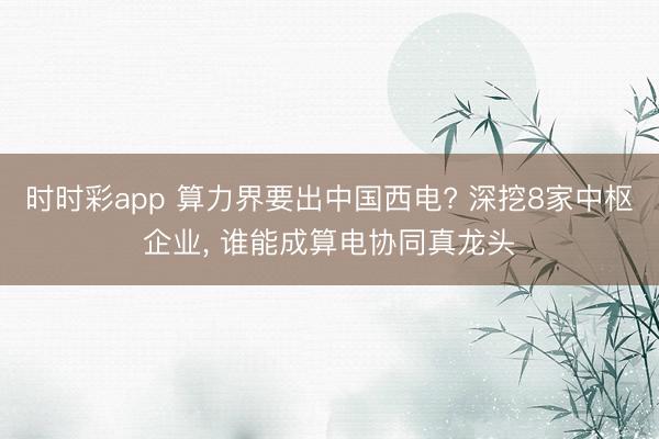 时时彩app 算力界要出中国西电? 深挖8家中枢企业, 谁能成算电协同真龙头